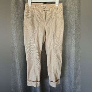 BGN Tan Equestrian Style Cuffed Pants Womens Size 4 Subtle Plaid